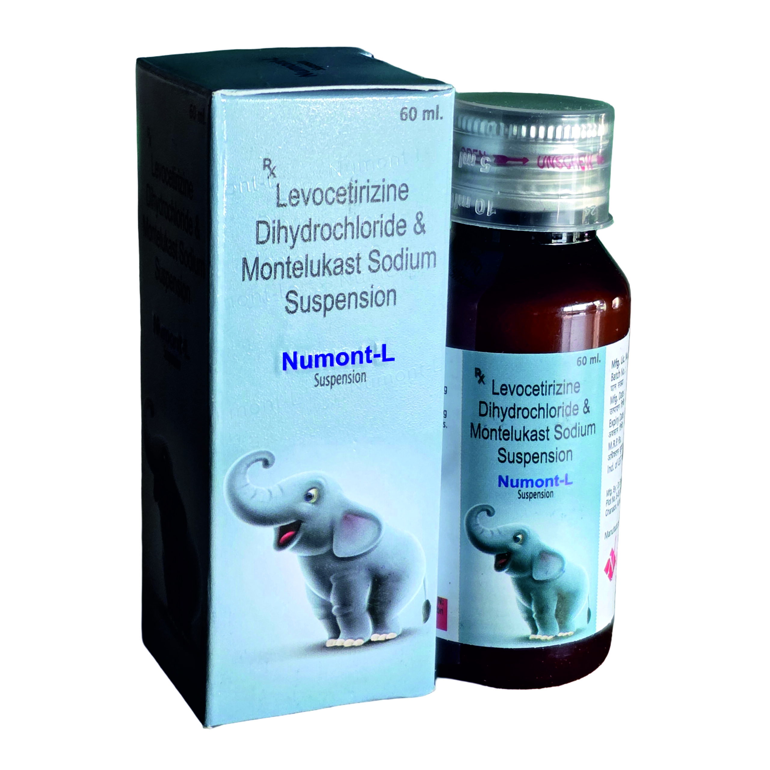NUMONT-L Suspension (60 ml) 1 Levocetirizine Dihydrochloride & Montelukast Sodium Suspension